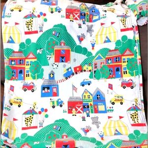 Vintage kids circus twin sheet set
